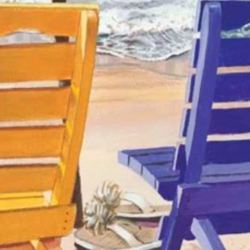 24" Bright and Colorful Beach Ready Setup Print on Gallery Wrap Canvas Wall Art