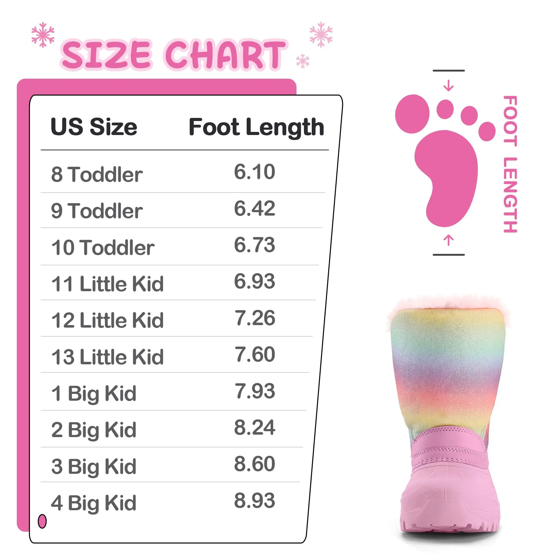 3D Unicorn Flower Snow Boots