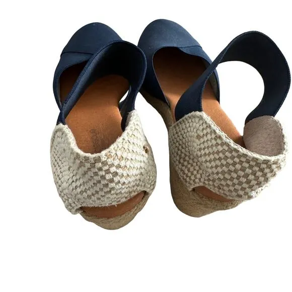 Andre Assous Anouka Espadrille Wedge Sandal Blue Size 10