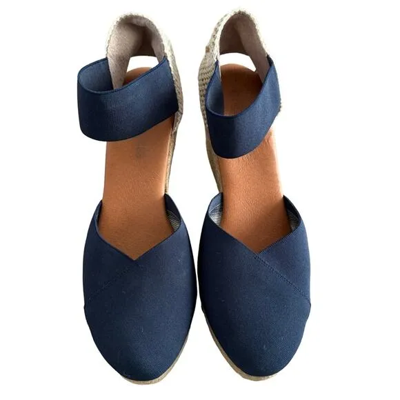 Andre Assous Anouka Espadrille Wedge Sandal Blue Size 10