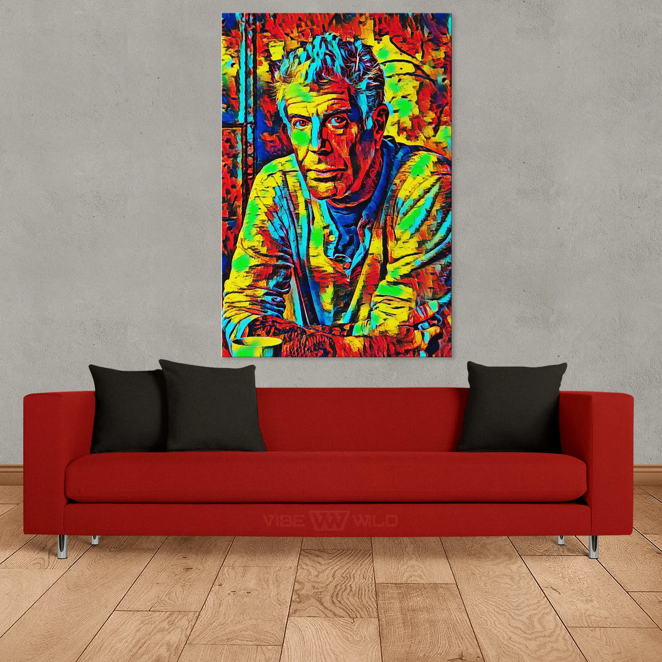 Anthony Bourdain Canvas Art Colorful Painting