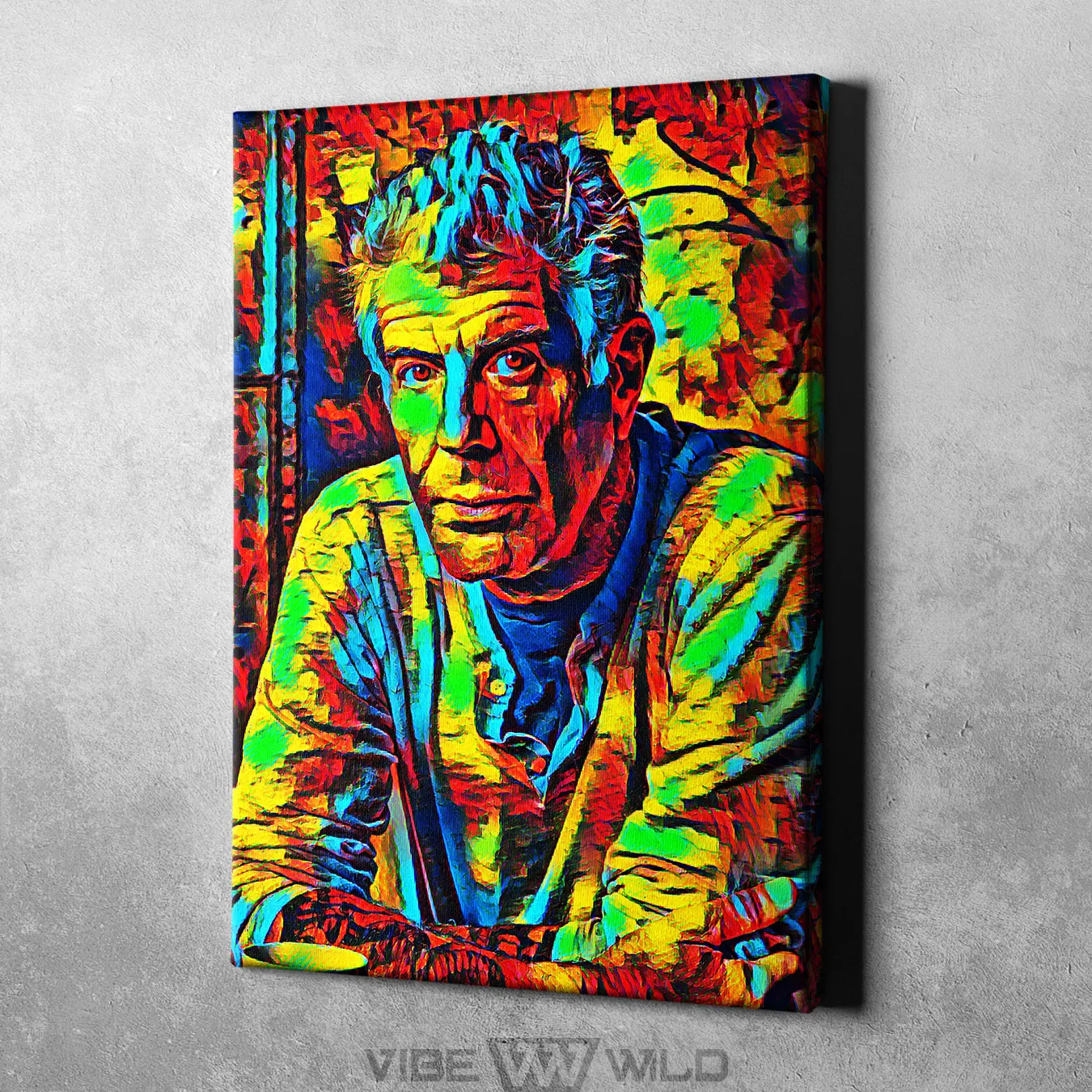 Anthony Bourdain Canvas Art Colorful Painting