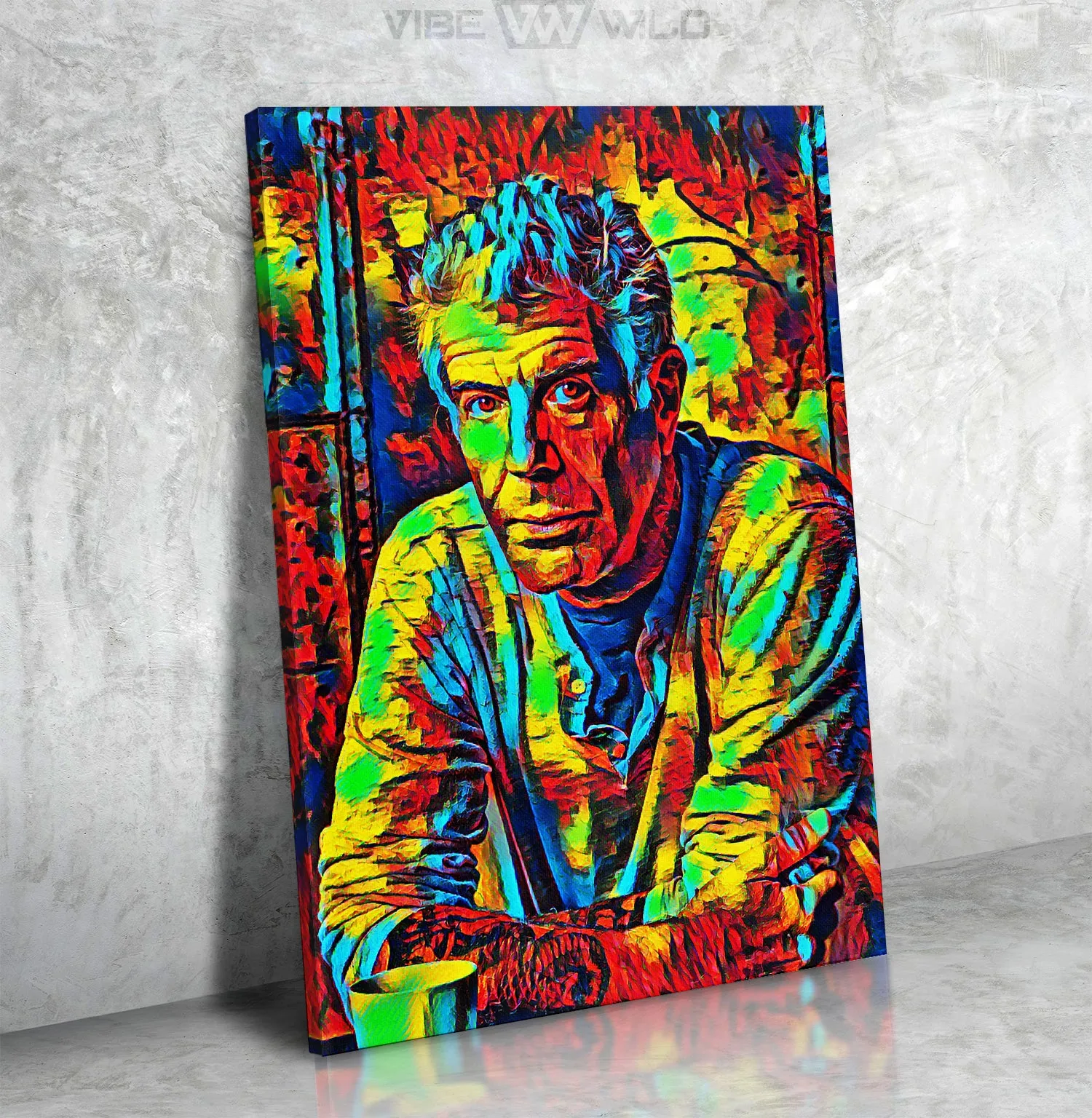 Anthony Bourdain Canvas Art Colorful Painting