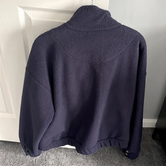 Anthropologie fuzzy blue jacket L