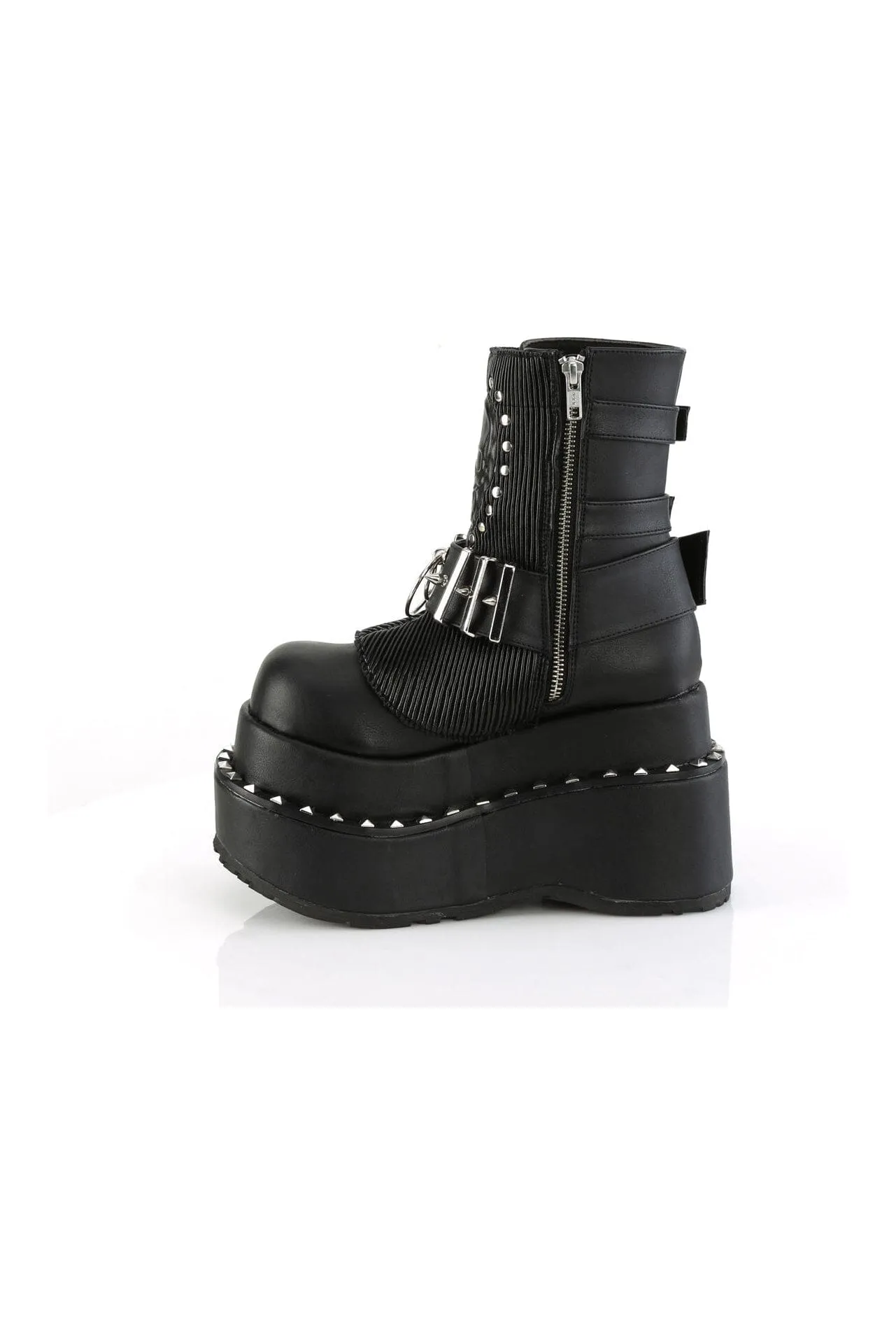 BEAR-150 Black Vegan Leather Ankle Boot