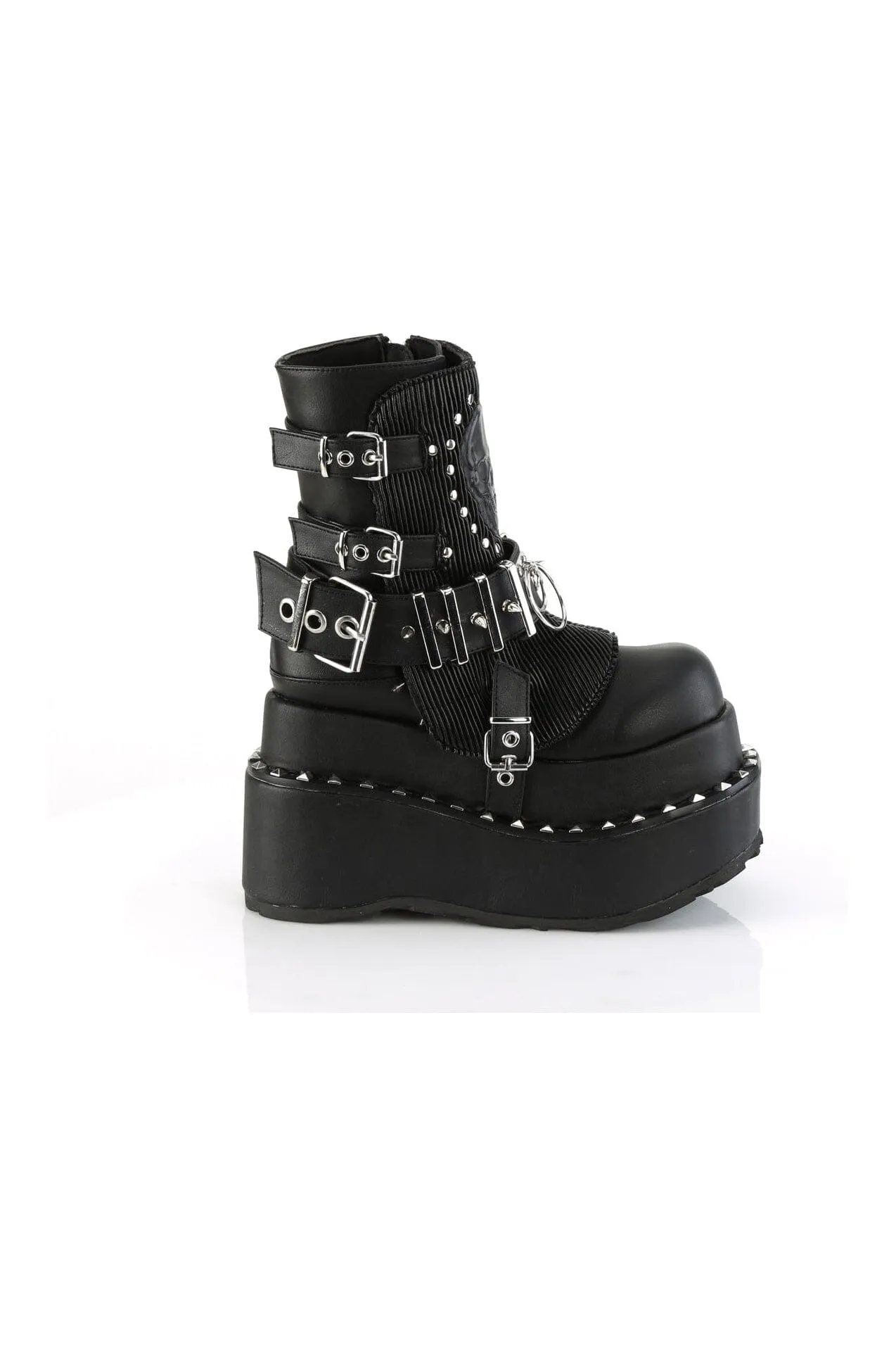 BEAR-150 Black Vegan Leather Ankle Boot