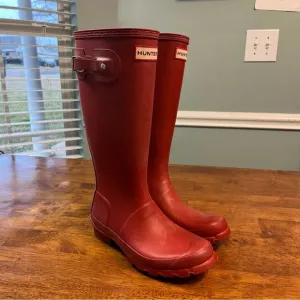 Big Kids Original Hunter Rain Boots Red size 4 Boy size 5 Girl