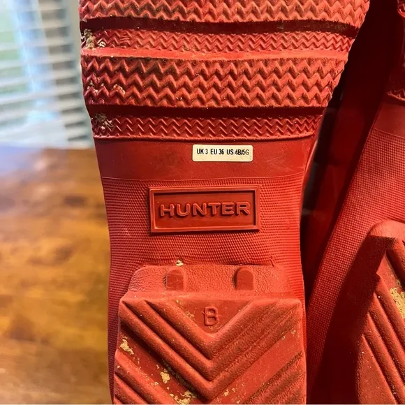 Big Kids Original Hunter Rain Boots Red size 4 Boy size 5 Girl