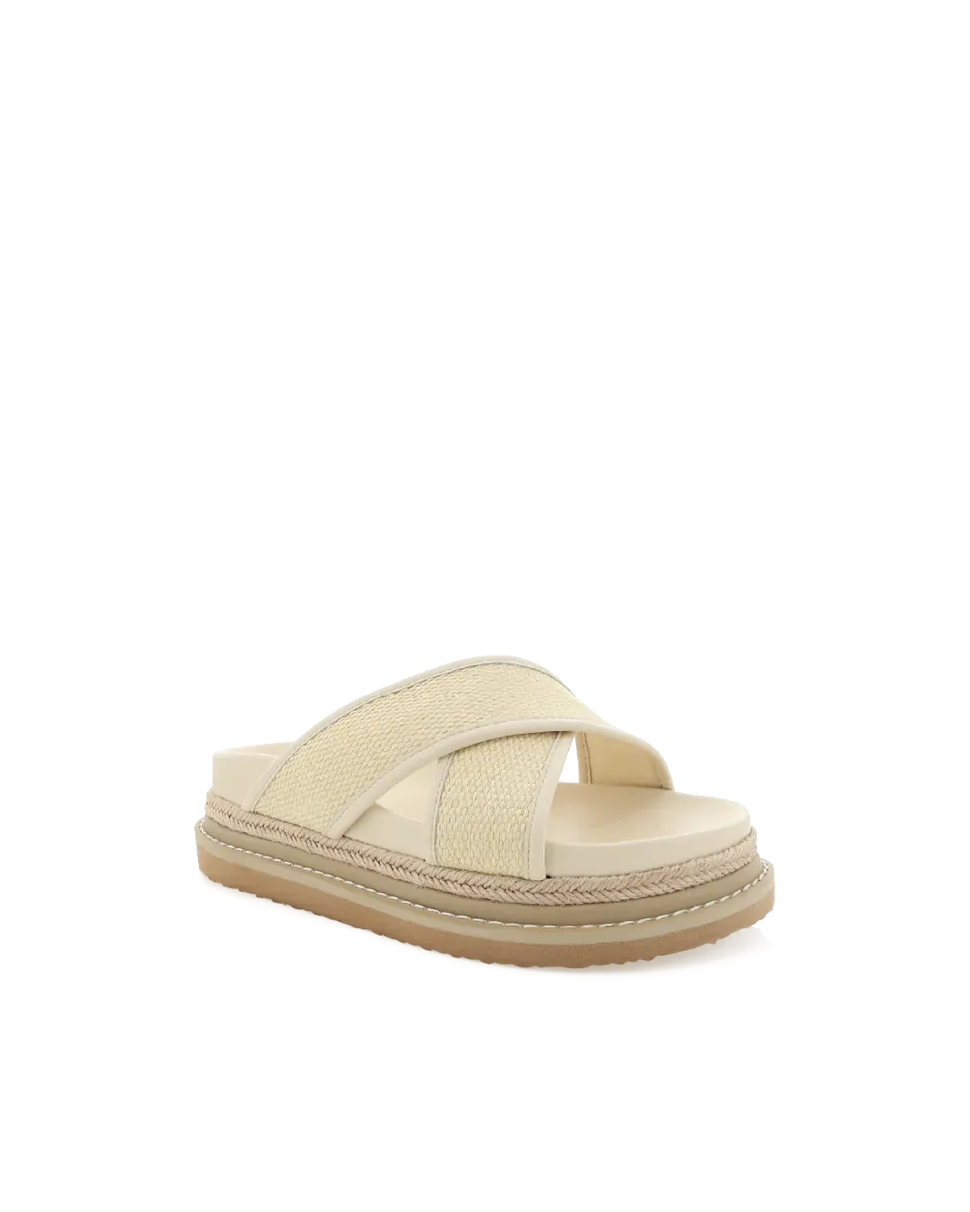 Billini Aysha Slide - Cream Raffia