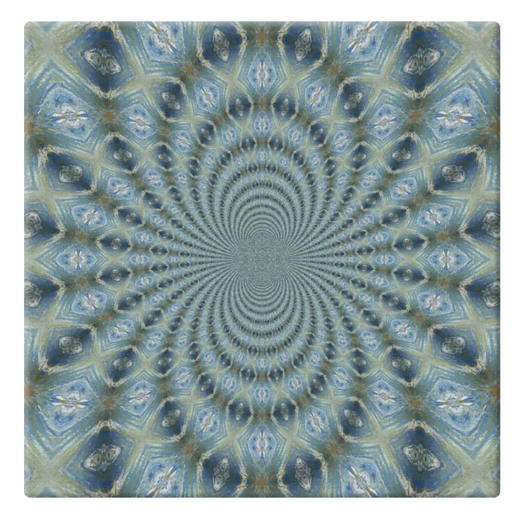 Blue & Gold Fractal Canvas Wrap