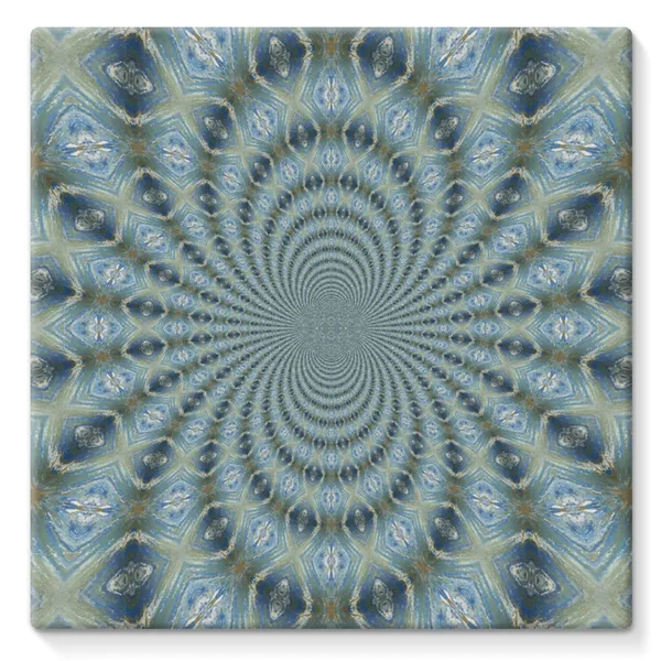 Blue & Gold Fractal Canvas Wrap