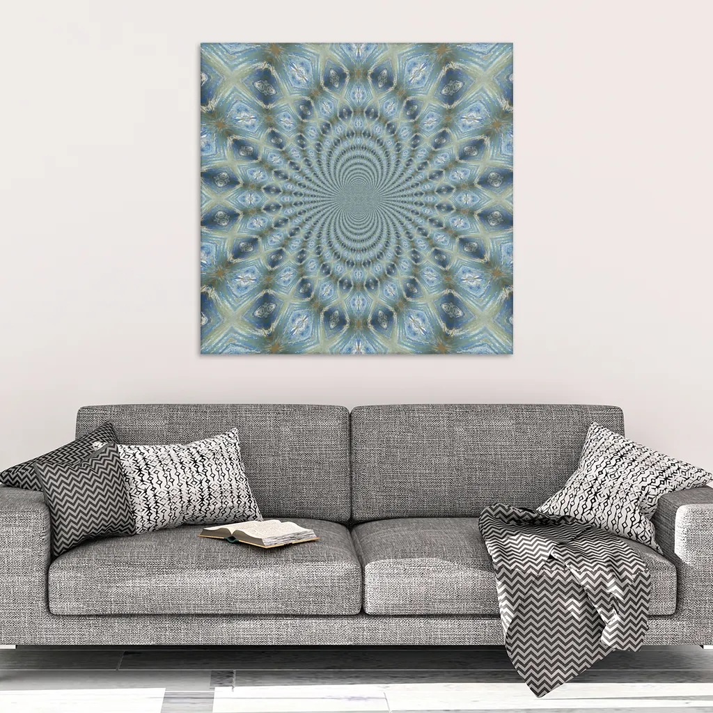 Blue & Gold Fractal Canvas Wrap