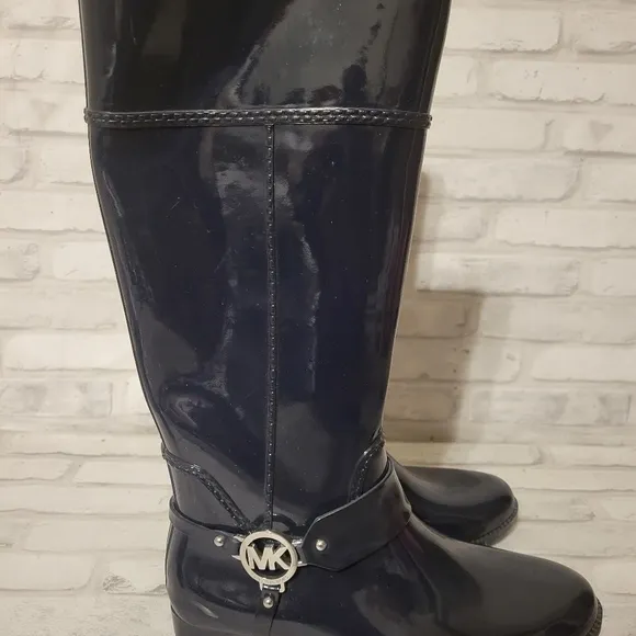 Blue Micheal Kors Rain Boots Size 10