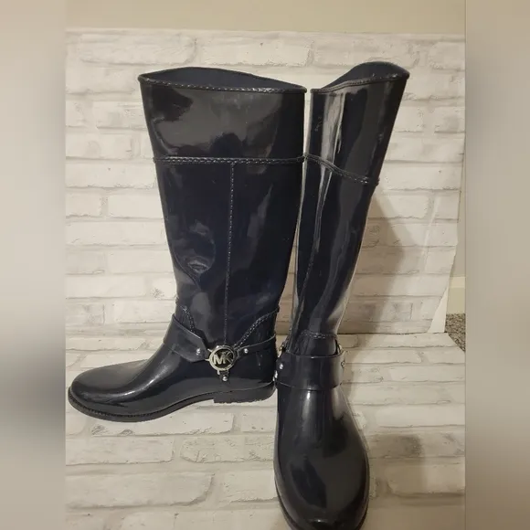 Blue Micheal Kors Rain Boots Size 10
