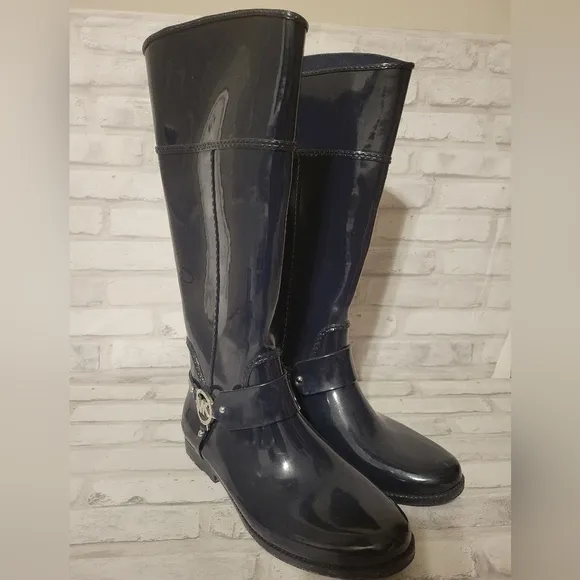 Blue Micheal Kors Rain Boots Size 10