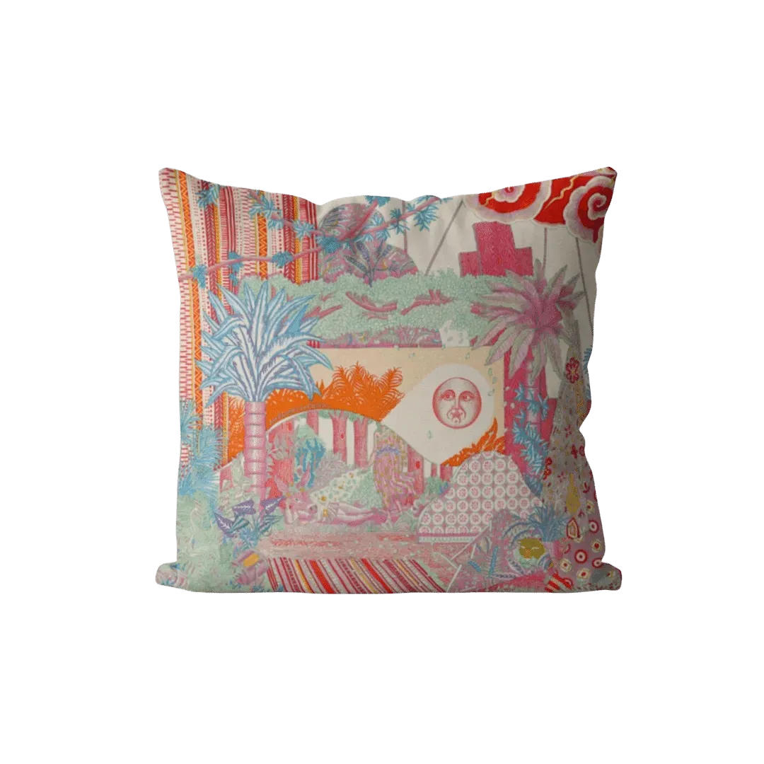 Blue Sun in the City Printed Throw Pillow Cover