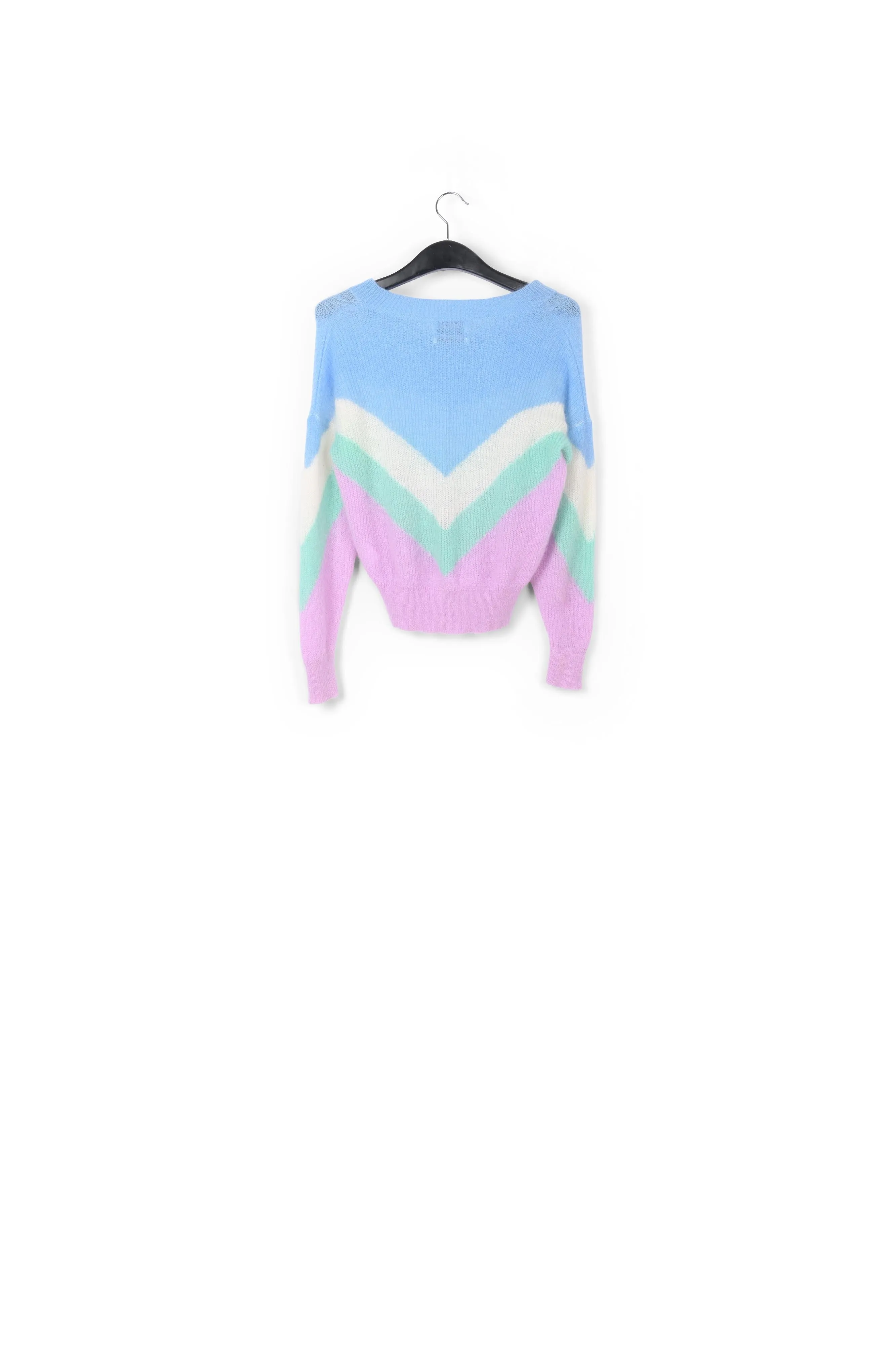 Blue, white and purple v pattern sweater