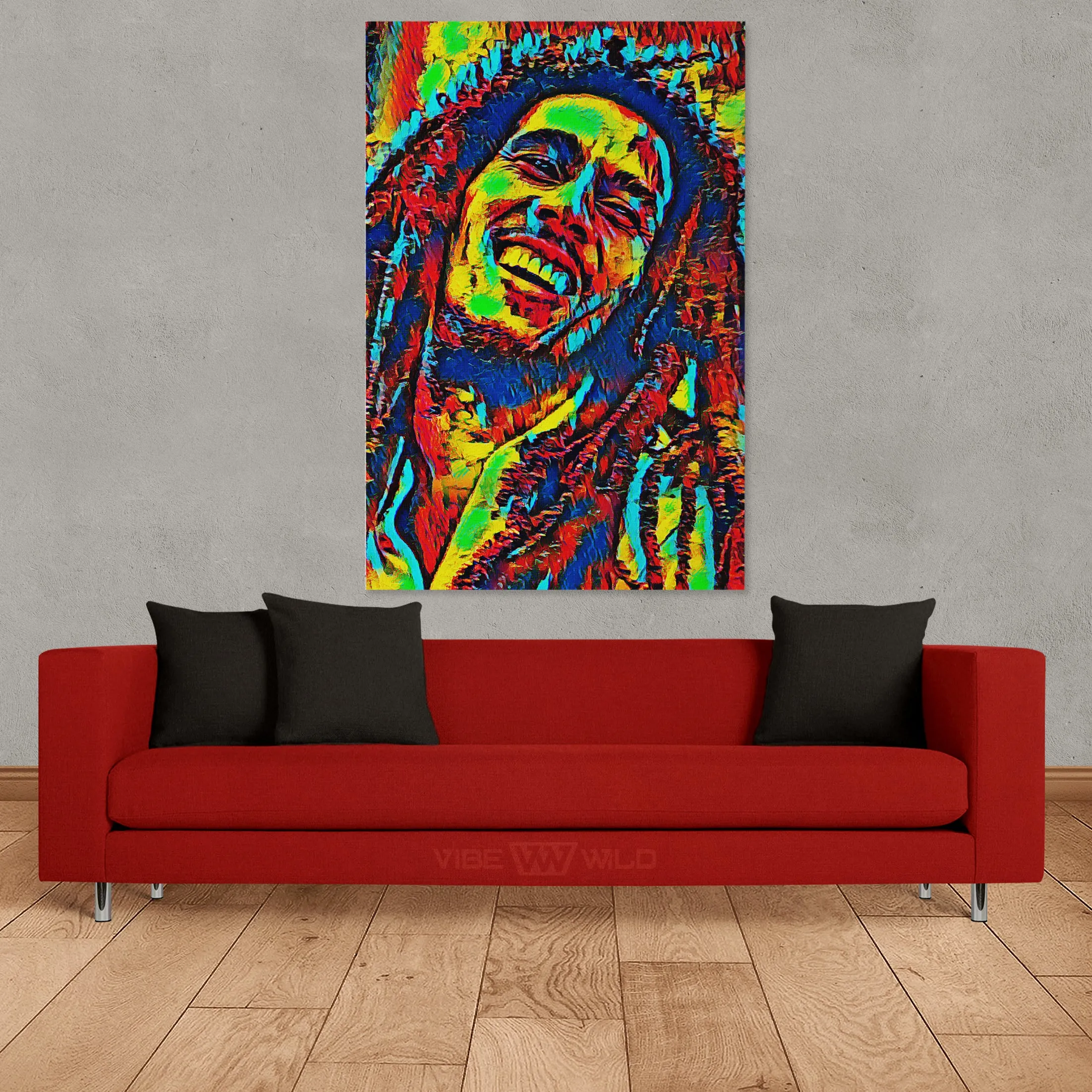 Bob Marley Abstract Colorful Canvas Art