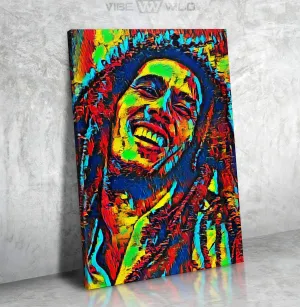 Bob Marley Abstract Colorful Canvas Art