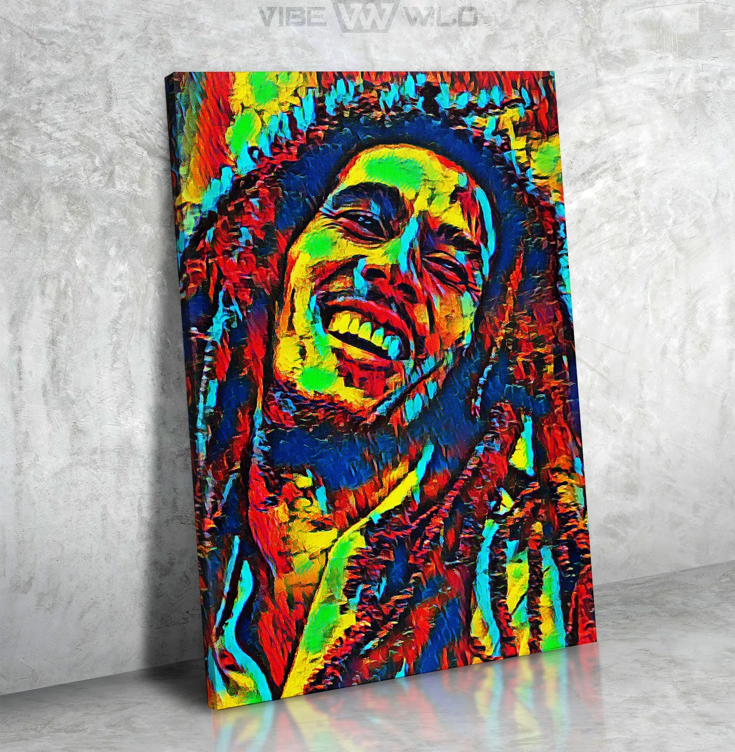 Bob Marley Abstract Colorful Canvas Art