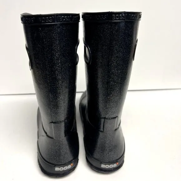 Bogs Girls Rain Boots Glitter Black Size US6 M Big Kid
