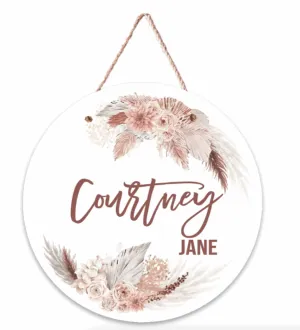 Boho Floral Custom Wall Hanger