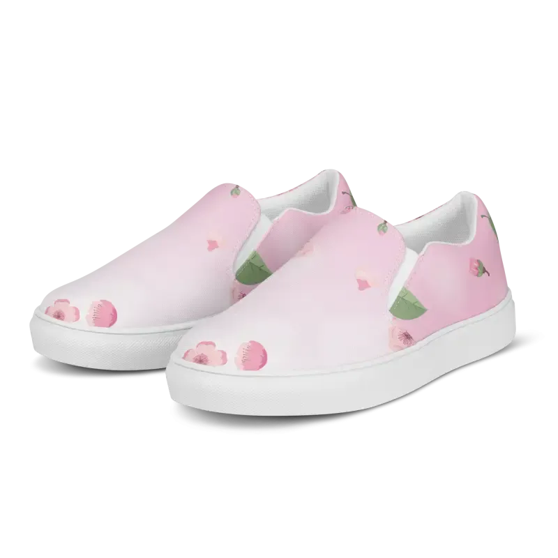 Bold Cherry Blossoms Slip on Shoes for All Day Comfort