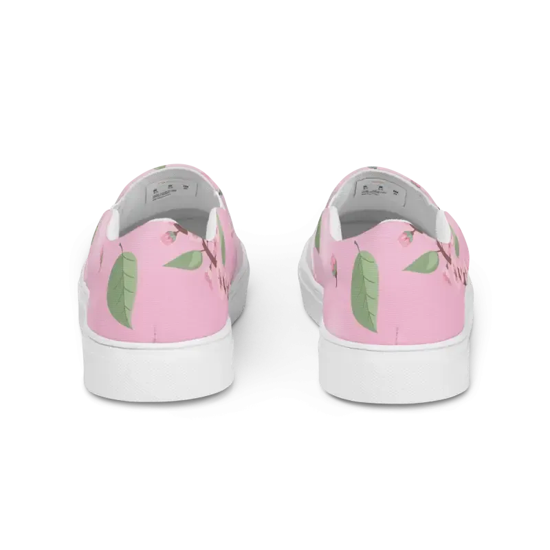 Bold Cherry Blossoms Slip on Shoes for All Day Comfort