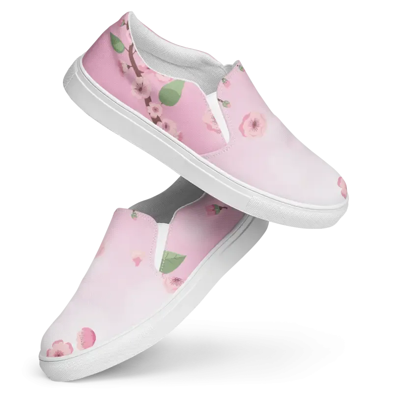 Bold Cherry Blossoms Slip on Shoes for All Day Comfort