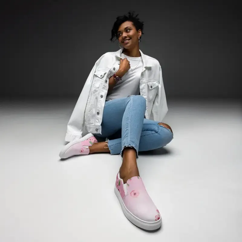 Bold Cherry Blossoms Slip on Shoes for All Day Comfort