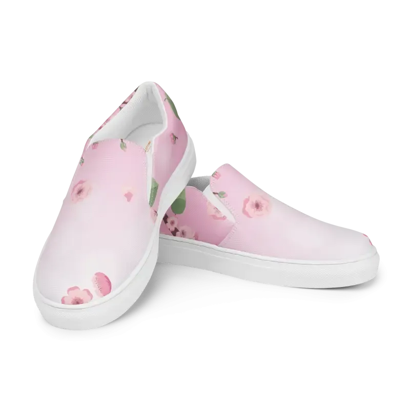 Bold Cherry Blossoms Slip on Shoes for All Day Comfort