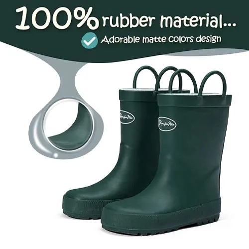 Boy&Girl Rain Boots Waterproof  Dark Green-KomForme