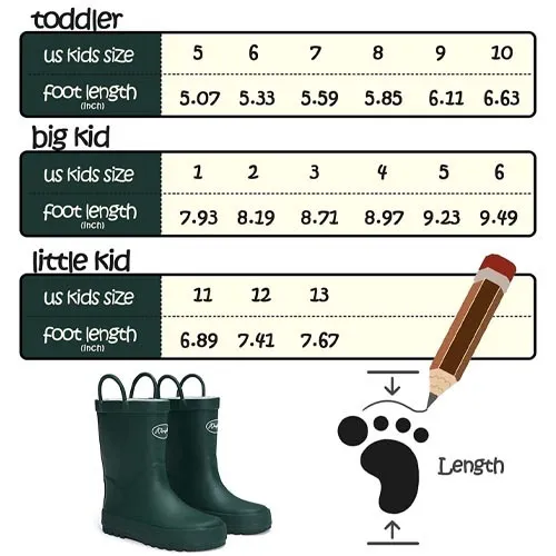 Boy&Girl Rain Boots Waterproof  Dark Green-KomForme