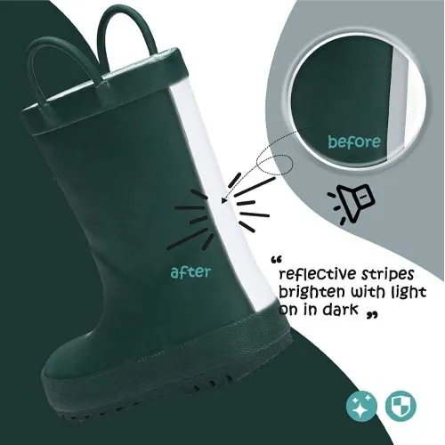 Boy&Girl Rain Boots Waterproof  Dark Green-KomForme