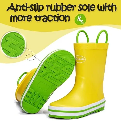 Boy&Girl Rain Boots Waterproof Yellow - KomForme