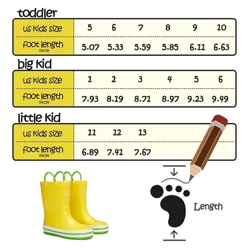 Boy&Girl Rain Boots Waterproof Yellow - KomForme