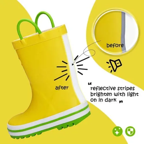 Boy&Girl Rain Boots Waterproof Yellow - KomForme