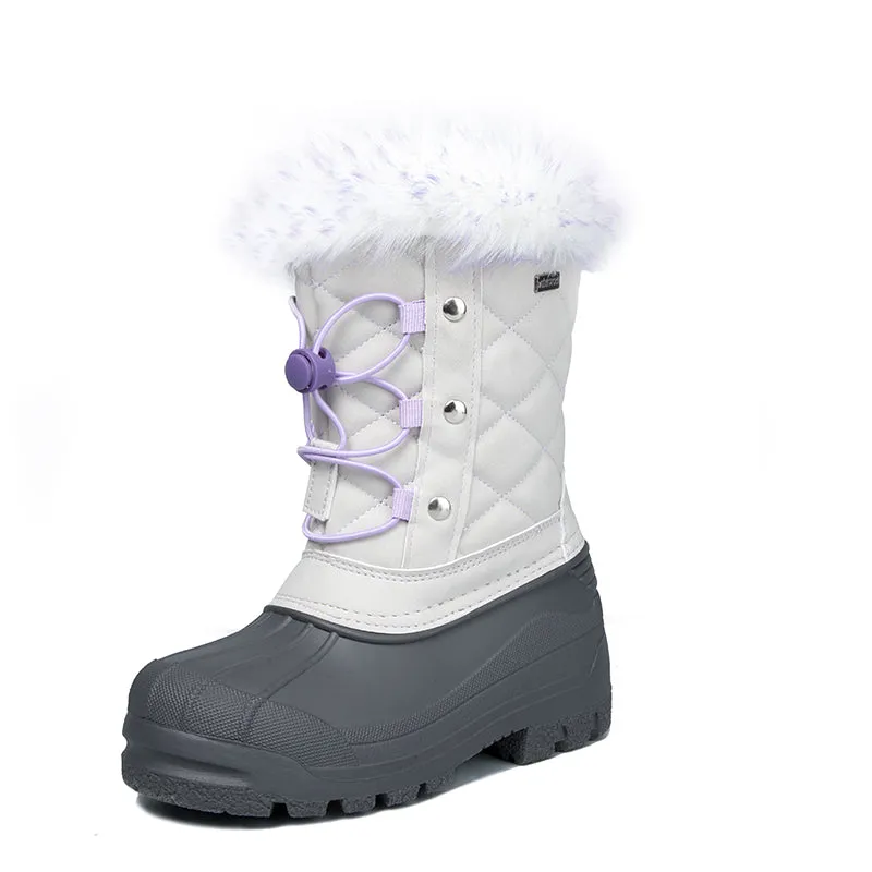 Boys and Girls Snow Boots Insulated Fur Lined Warm Anti-Slip Waterproof Winter Boot -K KomForme