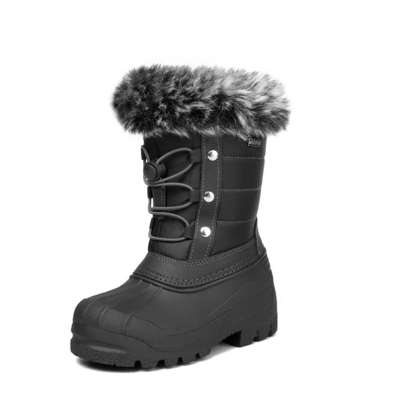 Boys and Girls Snow Boots Insulated Fur Lined Warm Anti-Slip Waterproof Winter Boot -K KomForme