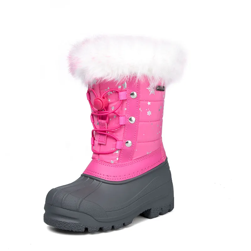 Boys and Girls Snow Boots Insulated Fur Lined Warm Anti-Slip Waterproof Winter Boot -K KomForme