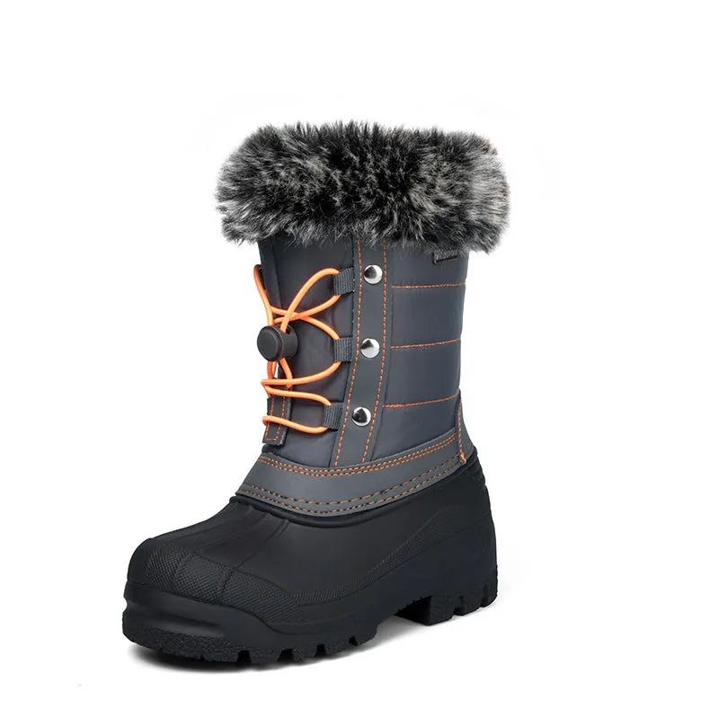 Boys and Girls Snow Boots Insulated Fur Lined Warm Anti-Slip Waterproof Winter Boot -K KomForme