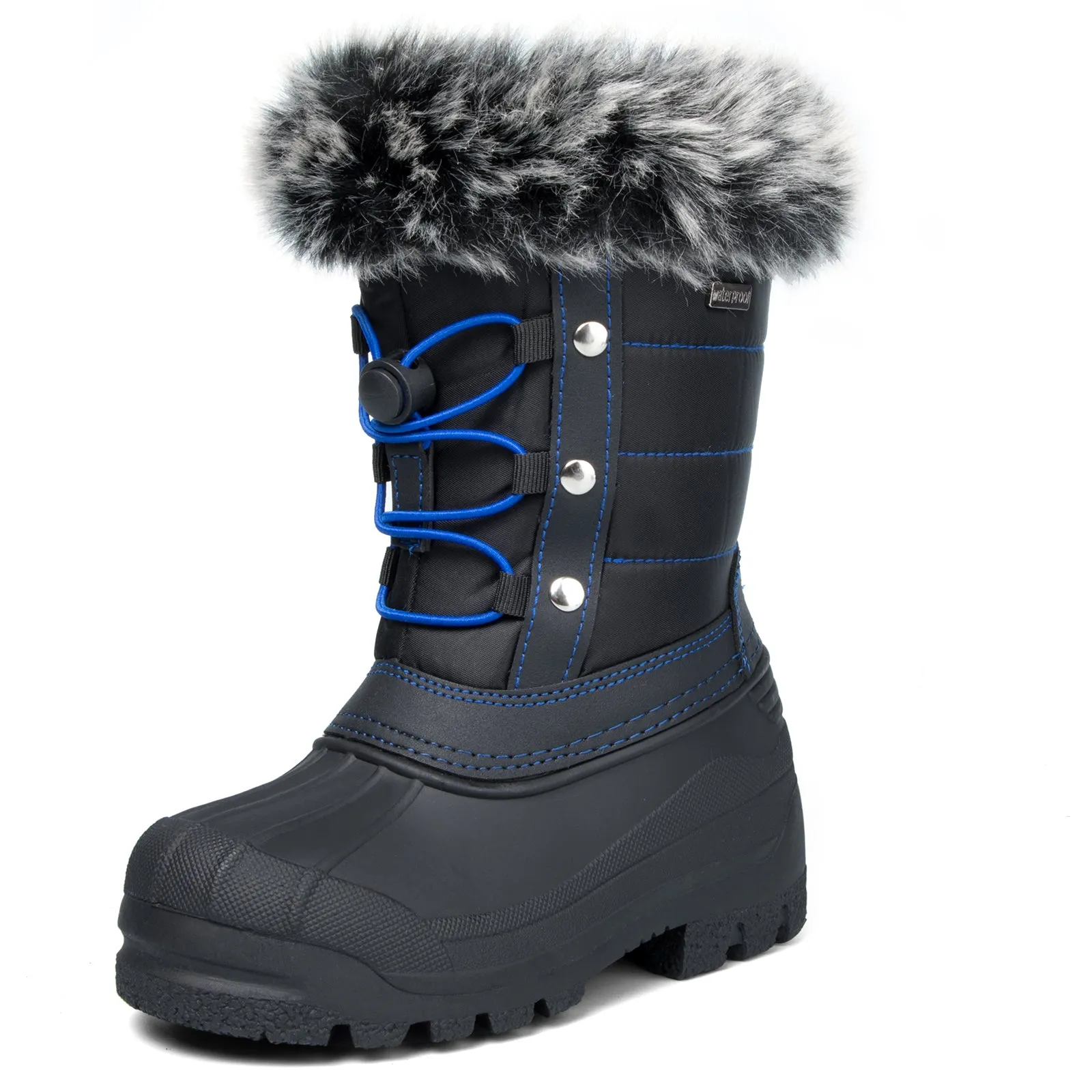 Boys and Girls Snow Boots Insulated Fur Lined Warm Anti-Slip Waterproof Winter Boot -K KomForme