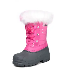 Boys and Girls Snow Boots Insulated Fur Lined Warm Anti-Slip Waterproof Winter Boot -K KomForme