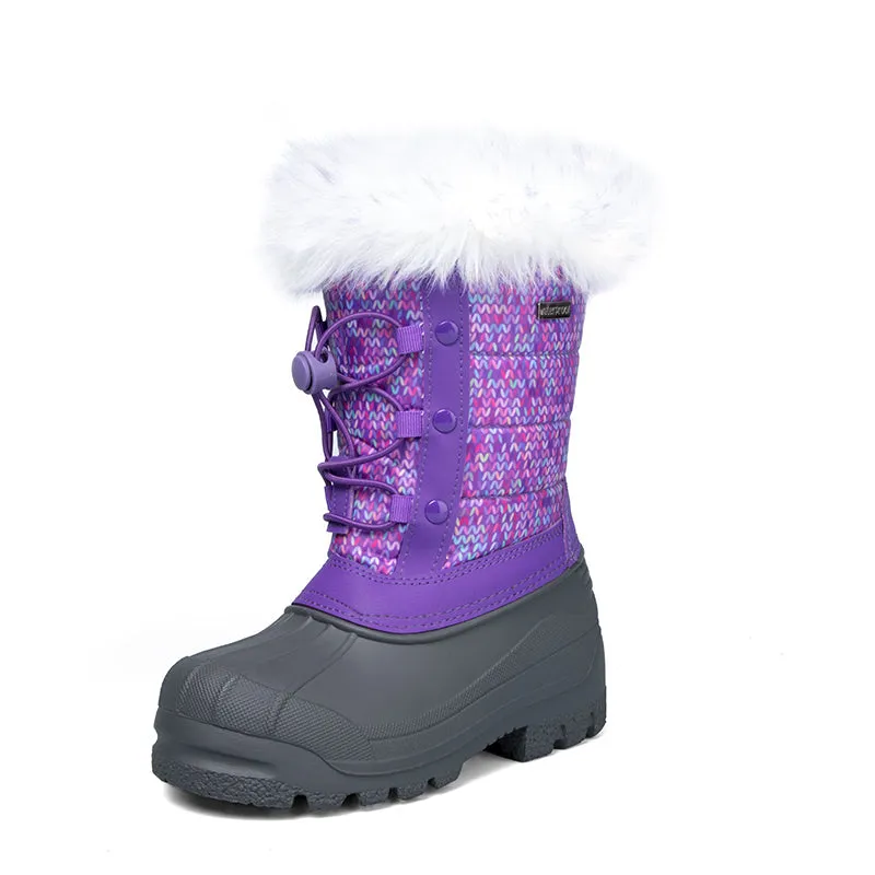 Boys and Girls Snow Boots Insulated Fur Lined Warm Anti-Slip Waterproof Winter Boot -K KomForme