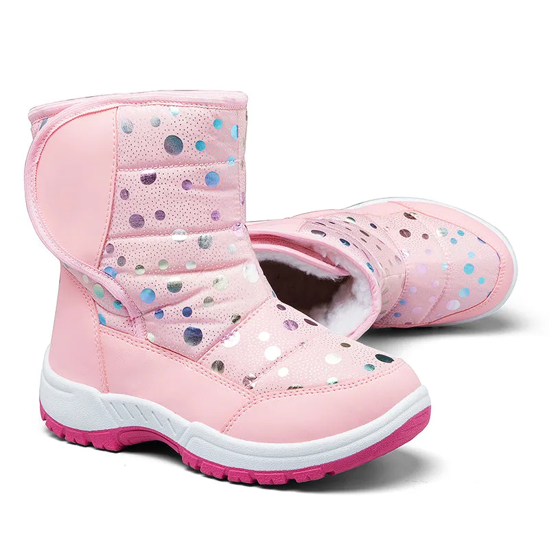 Boys and Girls Snow Boots Warm Anti-Slip Outdoor Winter Shoes - K KomForme