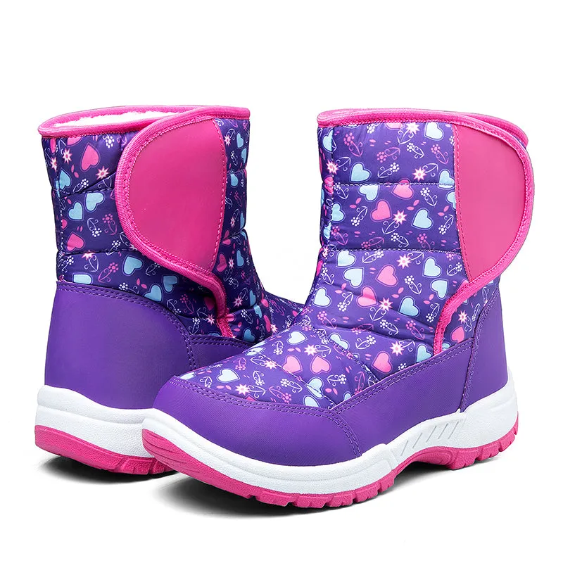Boys and Girls Snow Boots Warm Anti-Slip Outdoor Winter Shoes - K KomForme