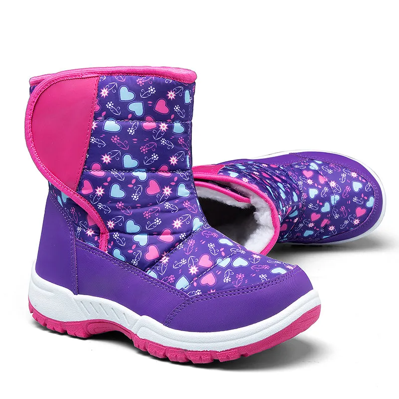 Boys and Girls Snow Boots Warm Anti-Slip Outdoor Winter Shoes - K KomForme