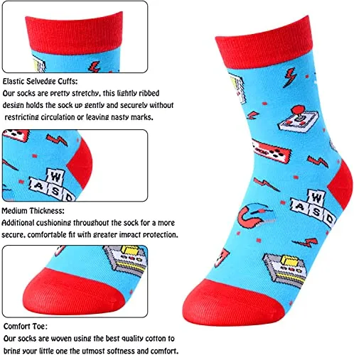 Boys Gaming Socks for 4-7 Years Old, Kids Game Socks, Game Gifts For Boy, Gifts For Boy Who Love Game, Childrens Crazy Socks Silly Socks Funny Socks for Kids