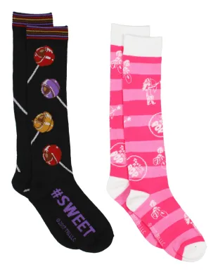 Charms Candy Tootsie Roll Pop Knee High Socks 2-Pack