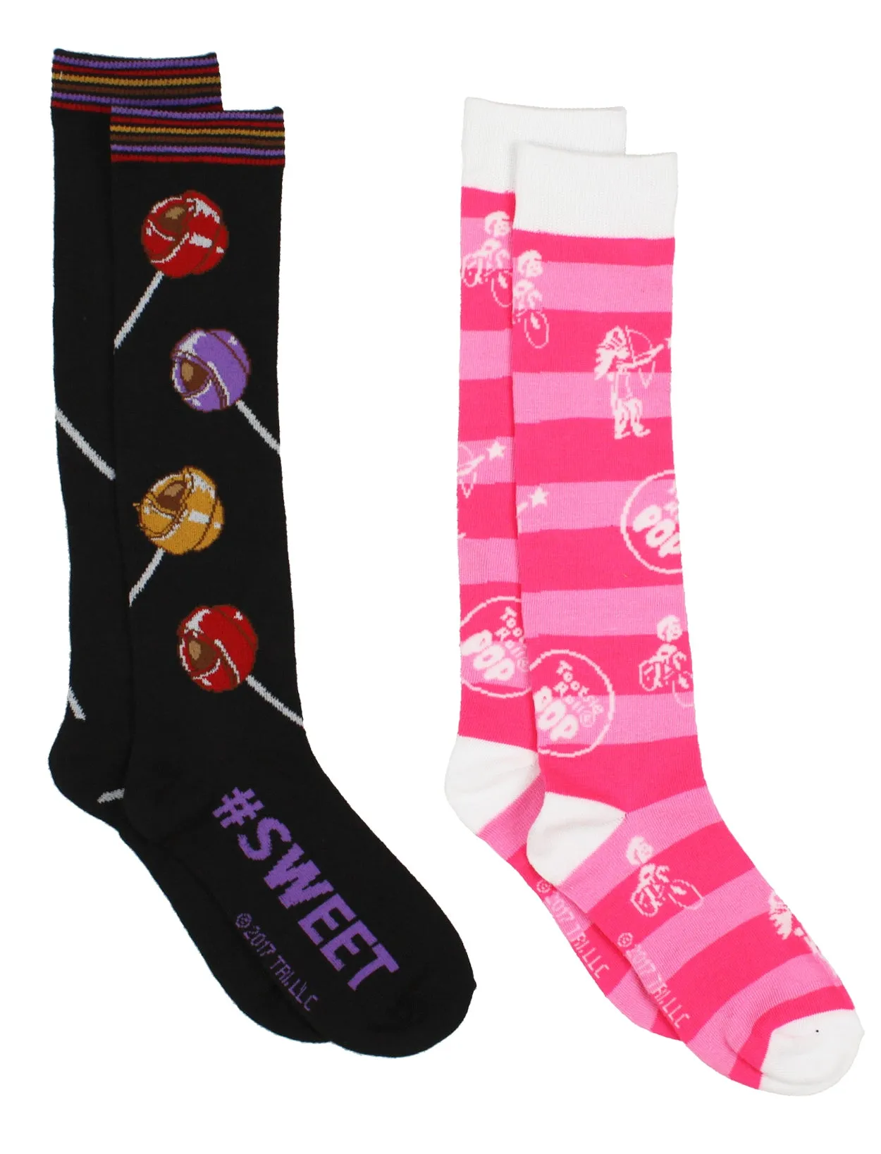 Charms Candy Tootsie Roll Pop Knee High Socks 2-Pack